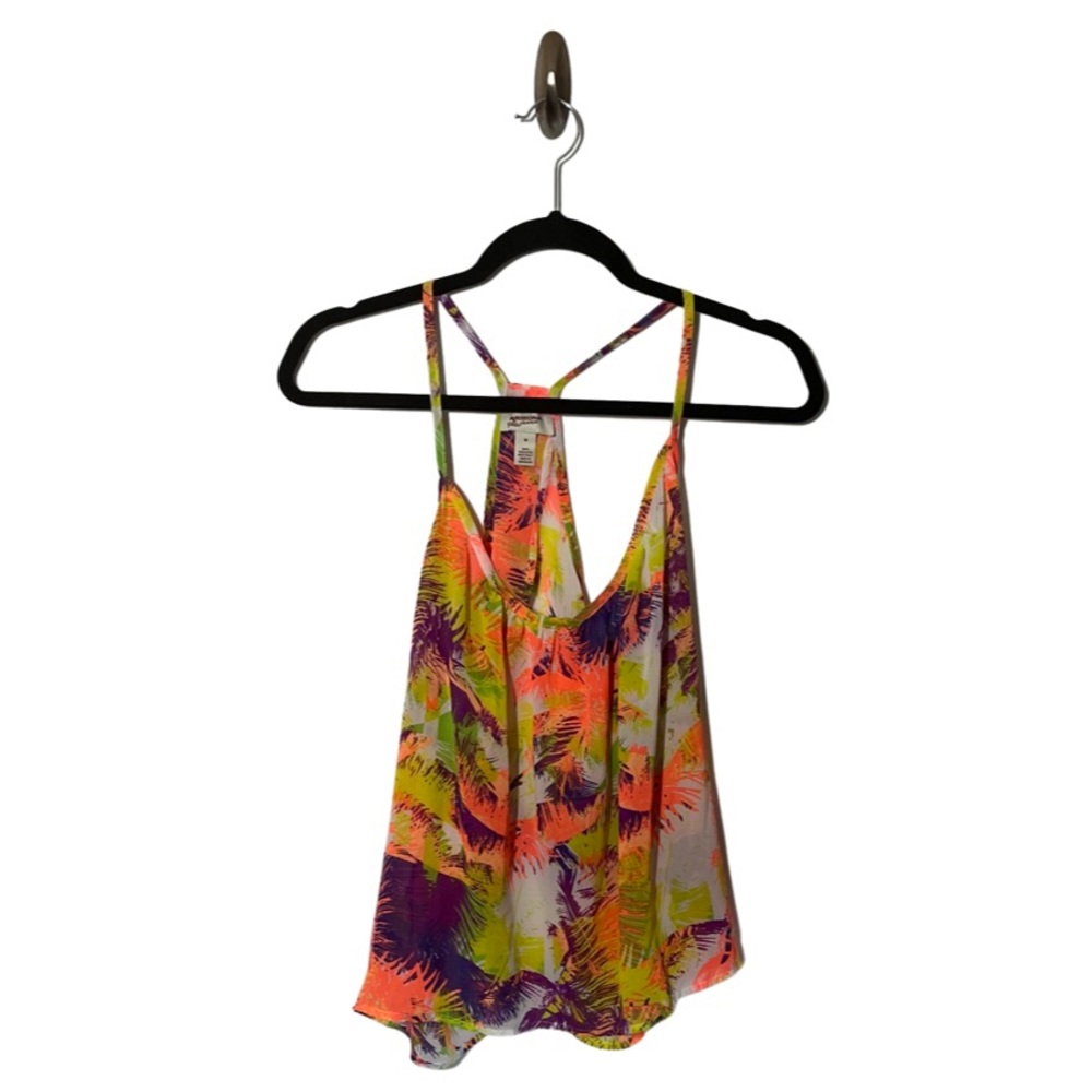 Arizona jeans bright summer top, open back, size medium